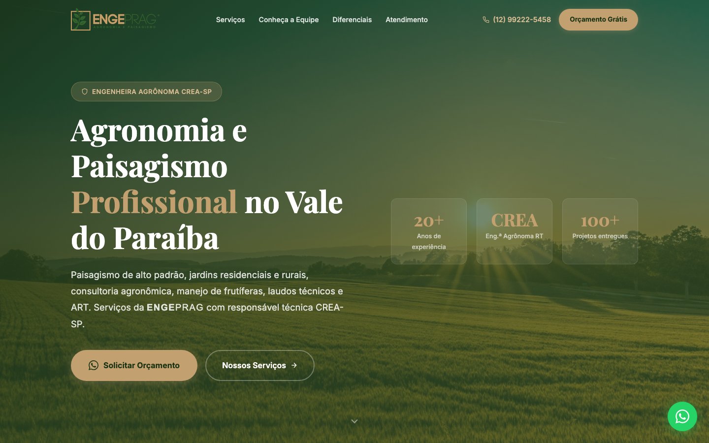 Screenshot de agronomia.engeprag.com.br