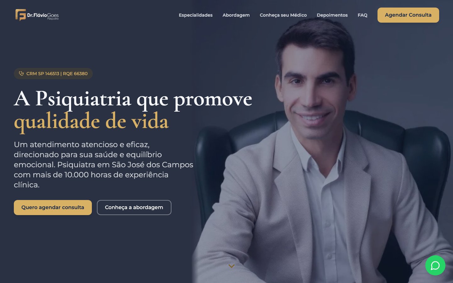 Screenshot de flaviogoes.com.br