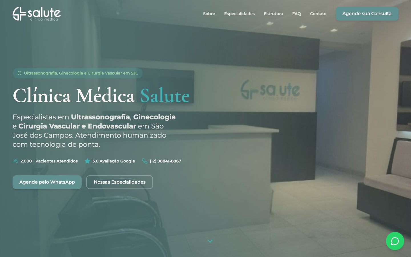 Screenshot de clinicamedicasalute.com.br